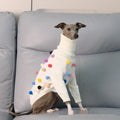White pom pom Christmas sweater for Italian Greyhound or Whippet unisex acrylic pet clothing