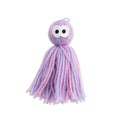 Hanging cat wool ball toy with teaser stick in blue gray, pink blue, or pink purple colour options