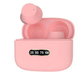 M8 Bluetooth earbuds with charging case, touch control, Black Pink White, 10mm dual drivers, 250mAh case.