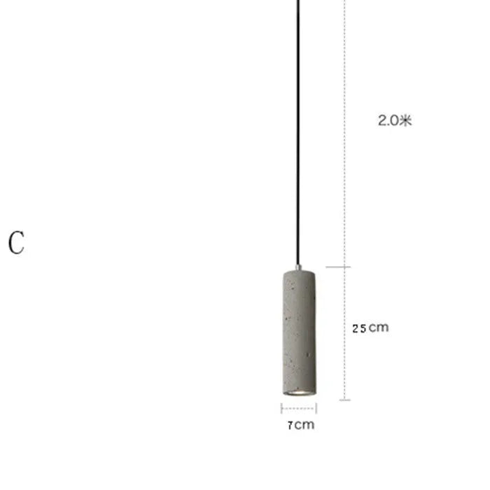 Adjustable height marble cement rod chandelier with concrete spotlights in glossy or stoma trumpet designs