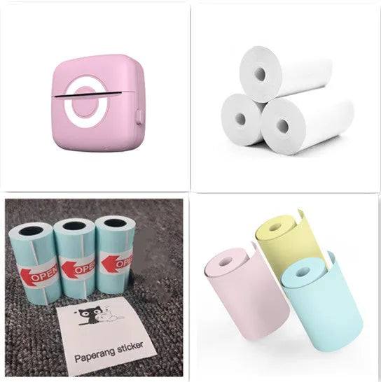C13 self-adhesive label printer with Bluetooth in pink, compact thermal label maker