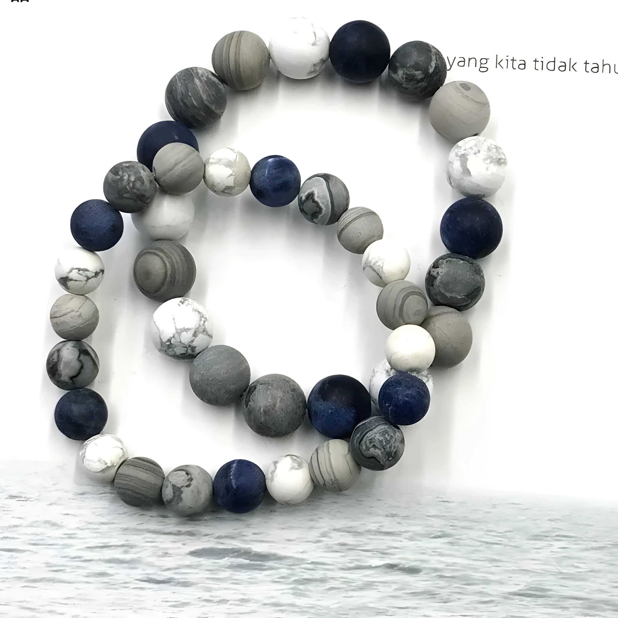 Men's handmade planet stone starry bracelet with U-shaped beads in natural style