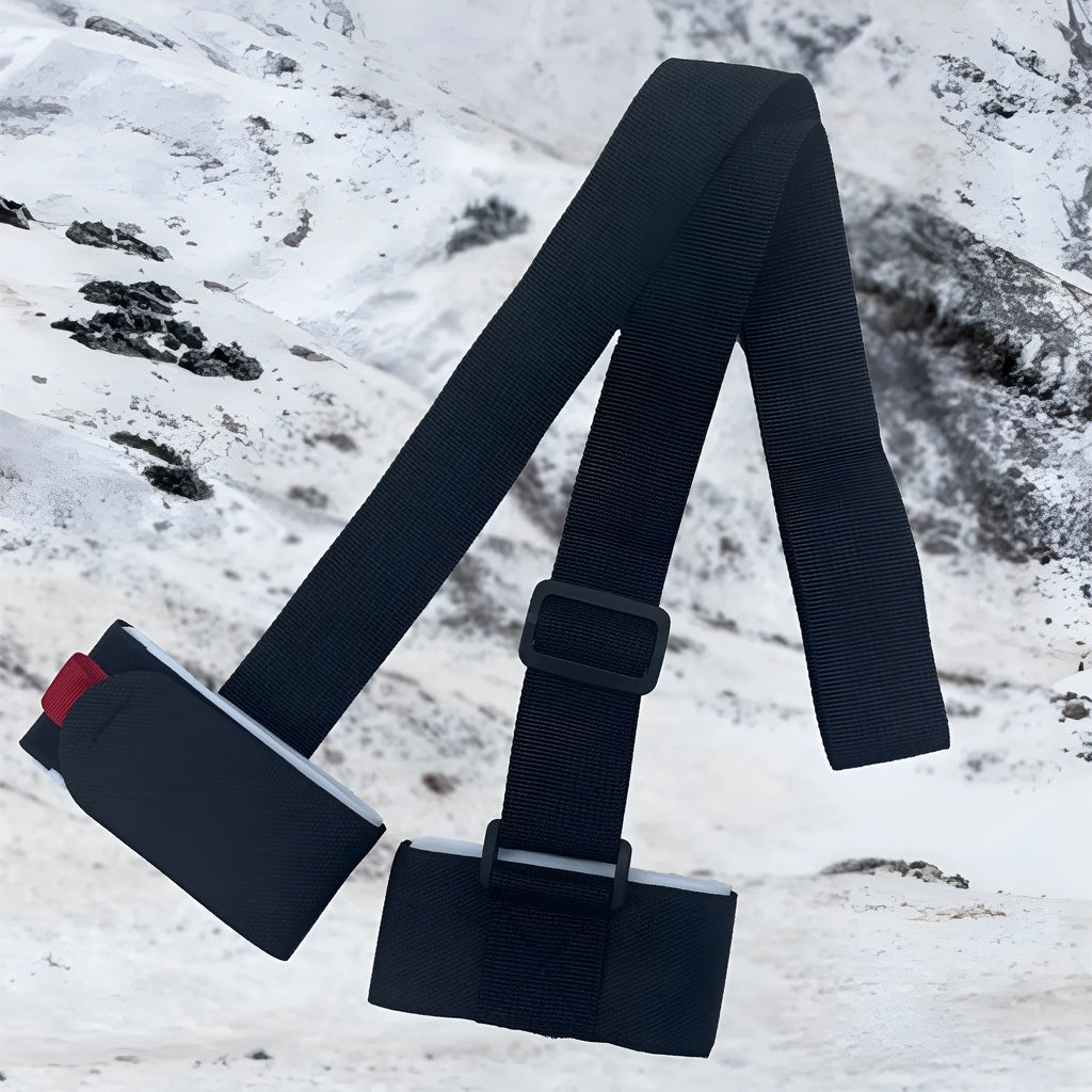Fixed sewing skiing bandage strap with hook and loop closure in black, blue, pink, or red.