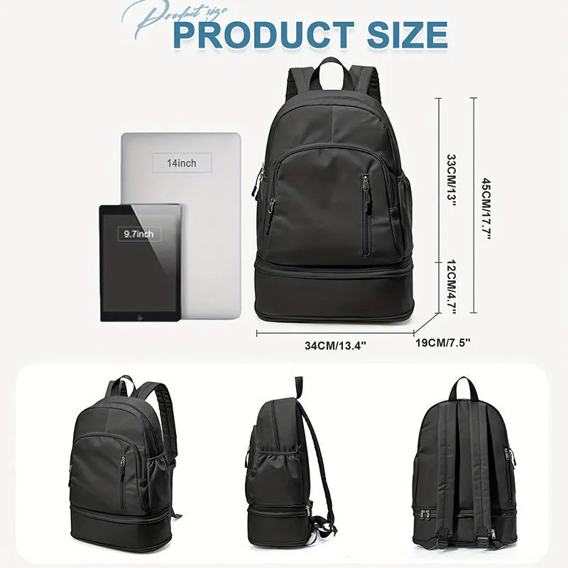 Women's casual waterproof polyester backpack in solid colour with adjustable shoulder straps