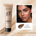BB cream cosmetic tube in one of four shades (01, 02, 03, 04), waterproof and sweat-resistant formulation.