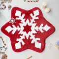 Round Christmas-themed carpet with printed design on soft polyester fibre pile.