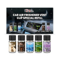 50 ml bottle of liquid car air freshener refill with five scent varieties for vent clips.