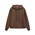Women's hooded sweater and wide-leg pants set in solid colour beige, polyester blend, sizes S to XL