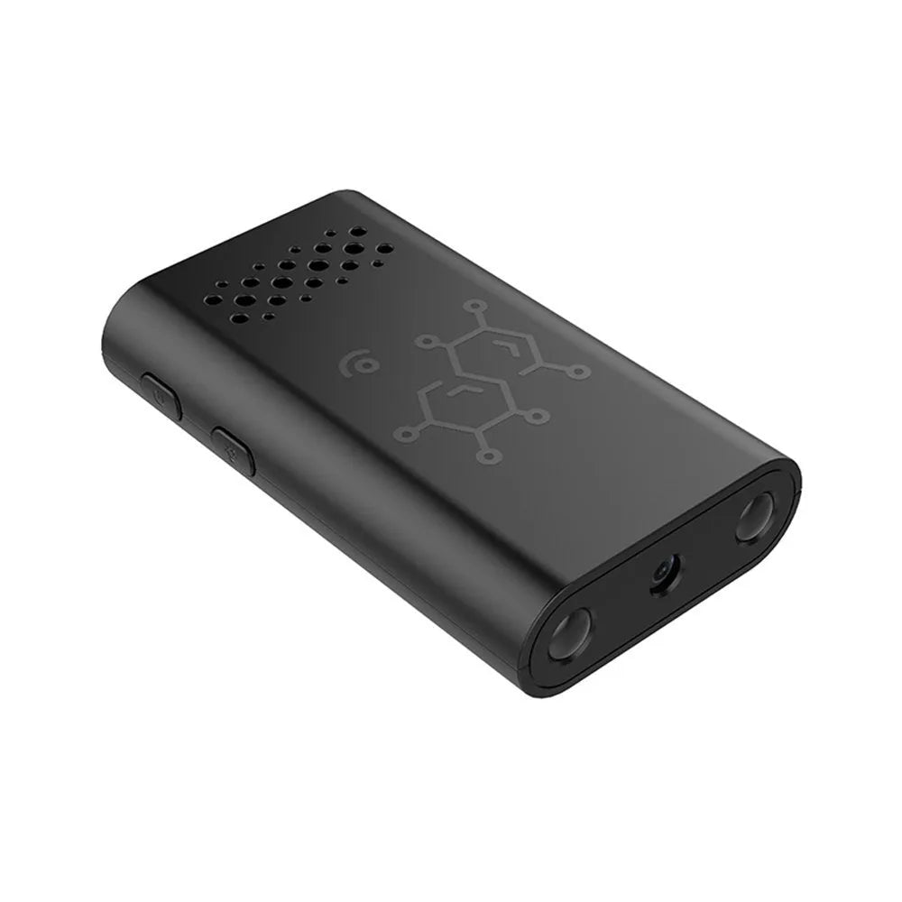 Black ABS plastic indoor security camera with 1080p HD definition and WiFi connectivity