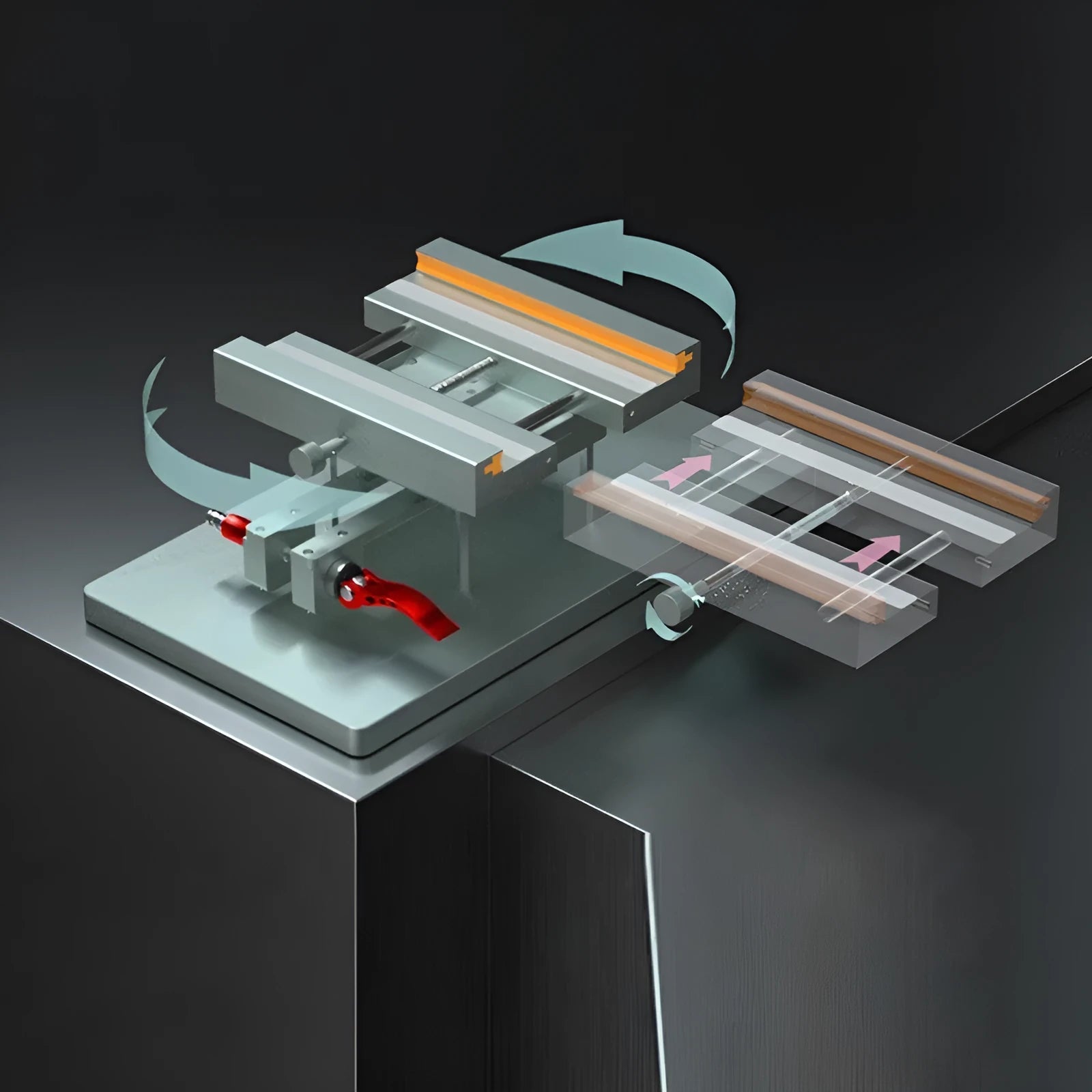 A general mobile phone repair clamping fixture with a silicone grip and adjustable arms.