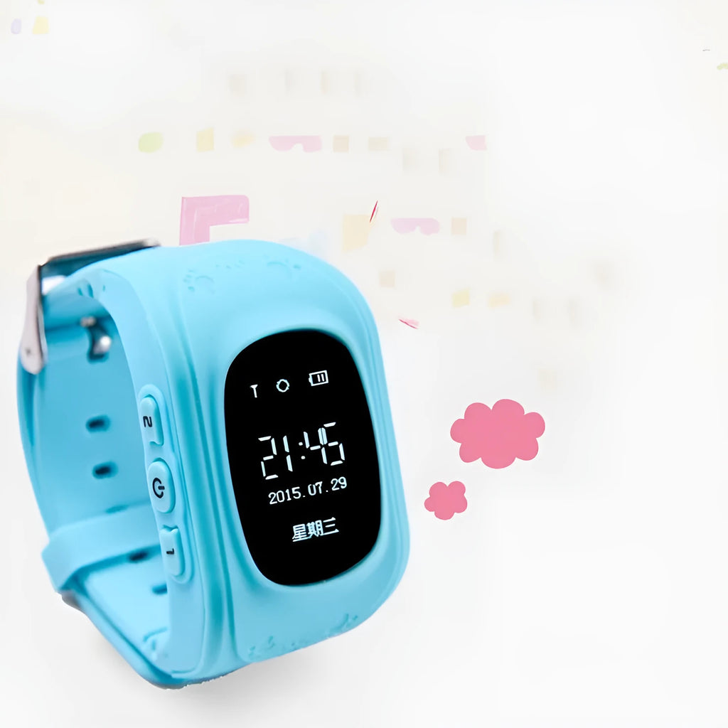 Children's smart watch with 0.96 inch screen, GPS positioning, call function, and wrist strap in assorted colours
