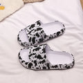 Women's leopard print slippers with thick EVA sole in Korean style fashion sandal design