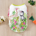 Printed polyester dog t-shirt showing full design, available in sizes S to XXL for dogs 1.50kg-8.00kg