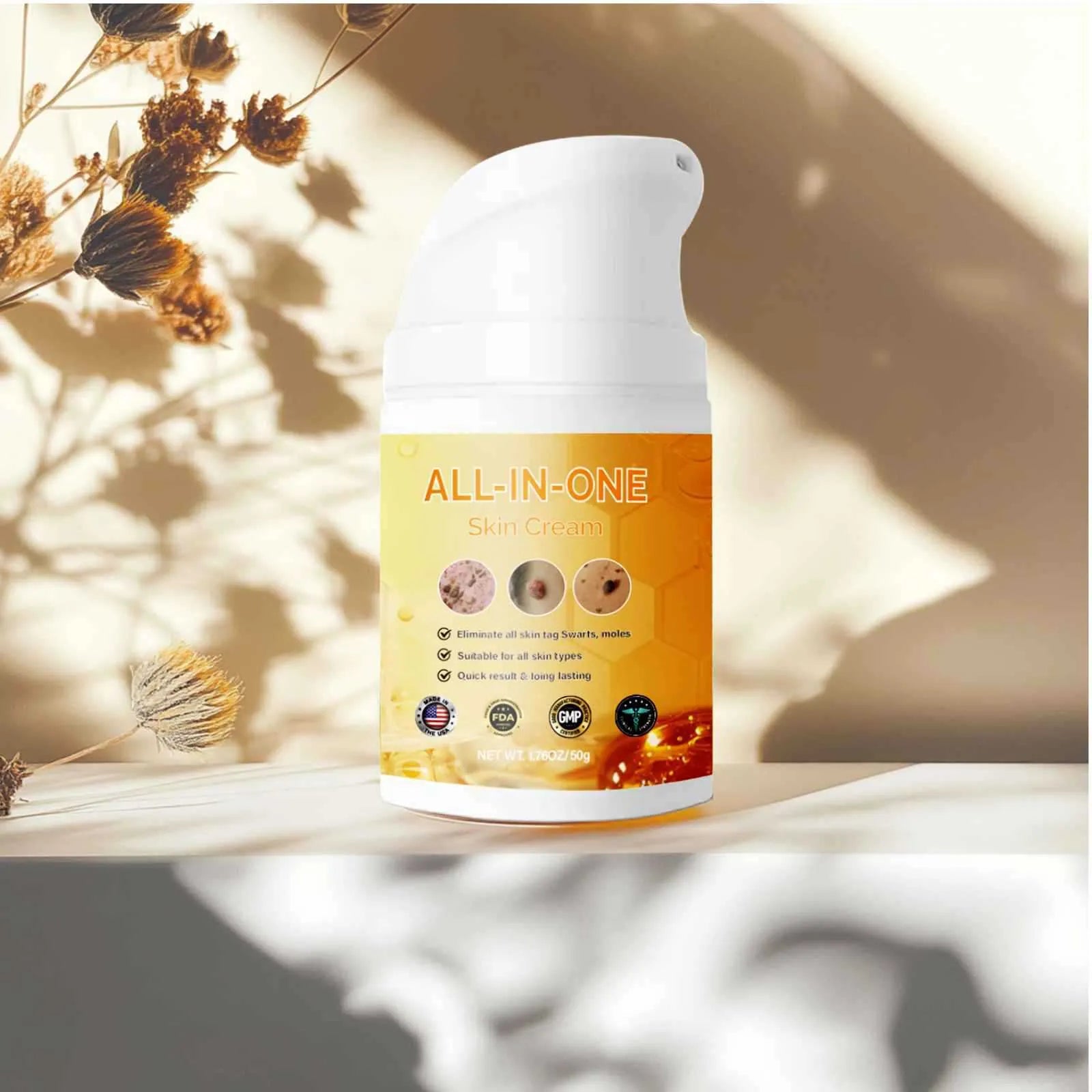 50ml neck cream bottle with pump dispenser for skin cleaning