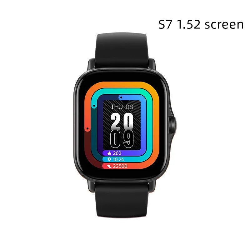 GT20 black smartwatch with alloy case and silicone strap showing heart rate display on screen.