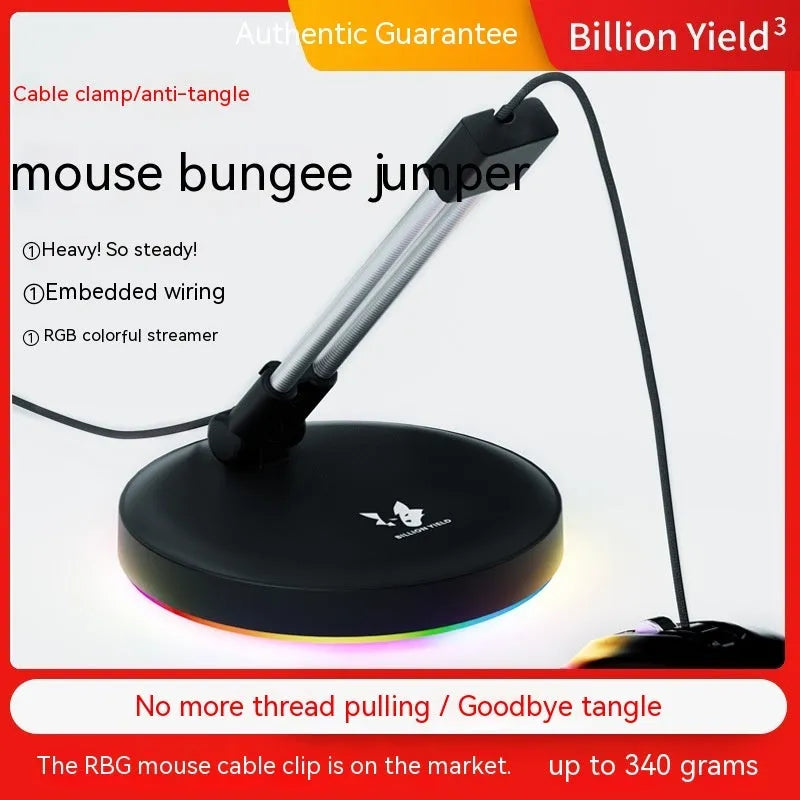 Black ABS plastic mouse cable holder bracket for desk organisation