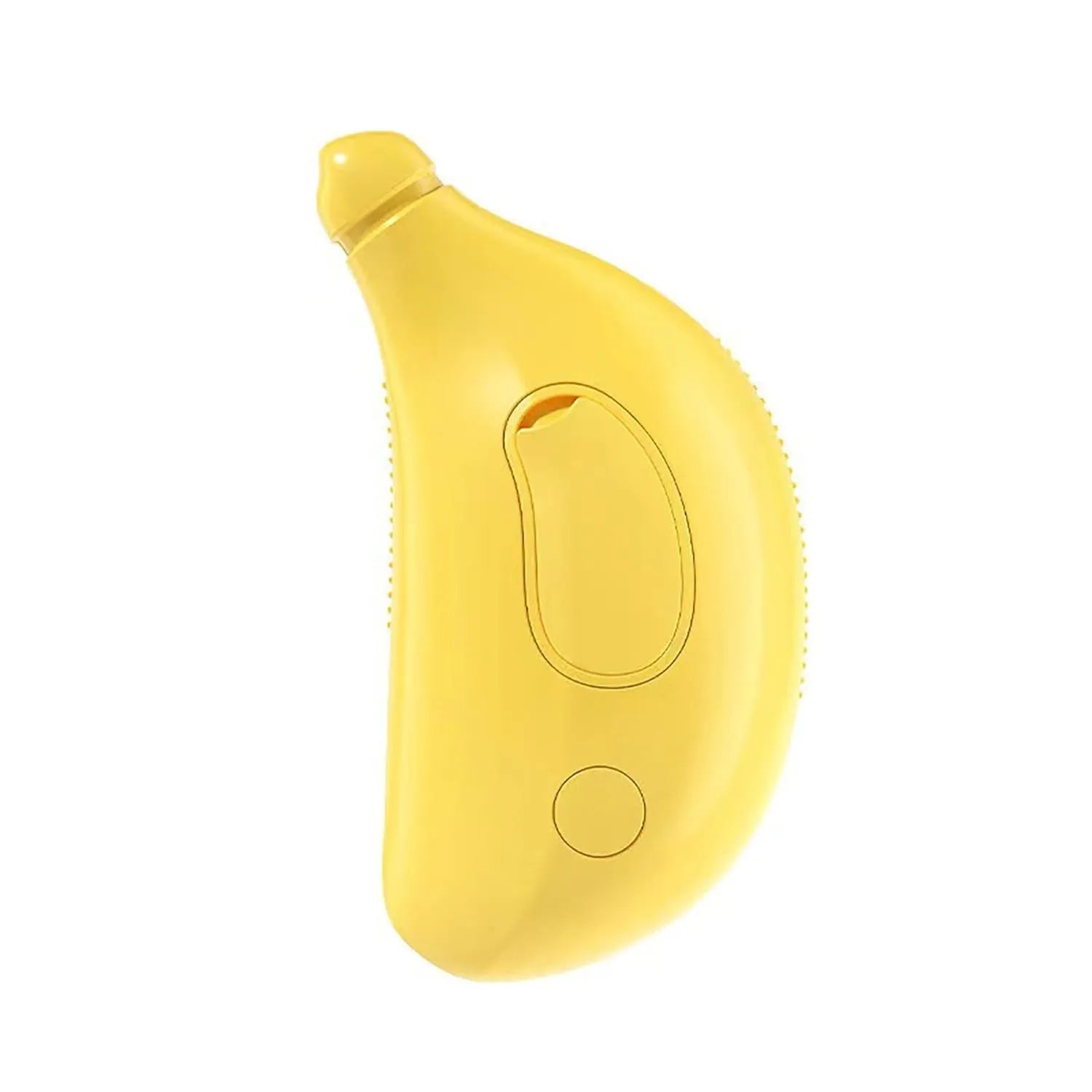 Rechargeable 3-in-1 cat steam brush with massage function and paw-shaped teeth in green or yellow colour