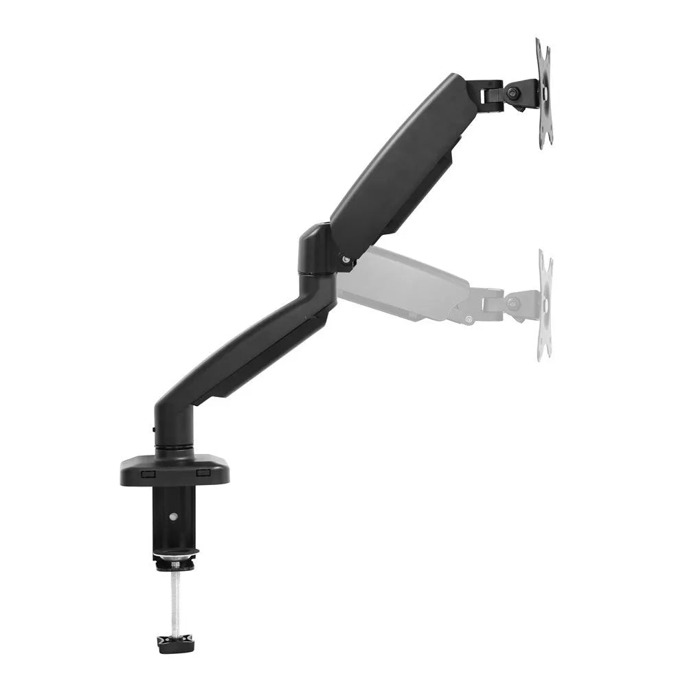 Black LCD screen rotating telescopic bracket elevated rack on desk with adjustable height and tilt