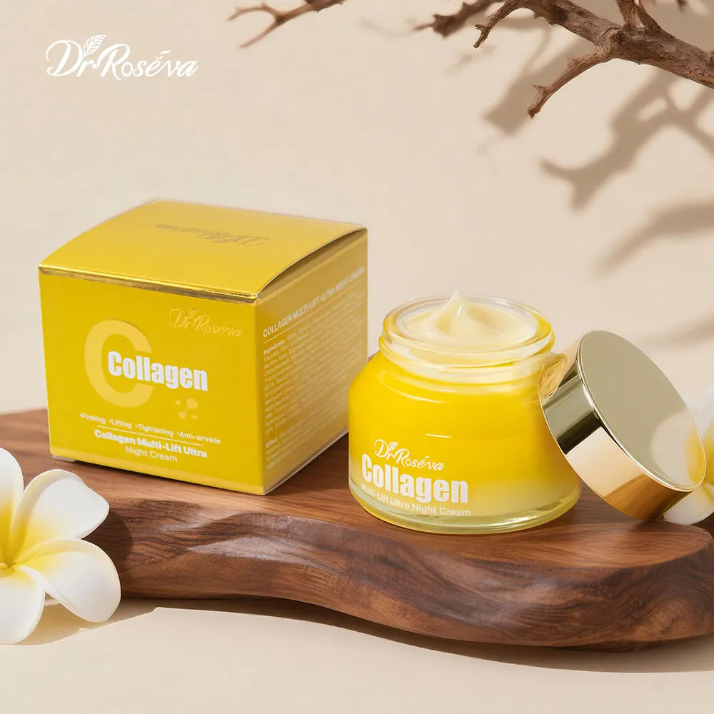 DR.ROSEVA private label collagen night cream for face, 166g jar, firming repair moisturising anti-aging anti-wrinkle