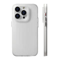 Apple iPhone 15 Pro Max non-slip striped sand PC hard shell phone case black shell orange edge