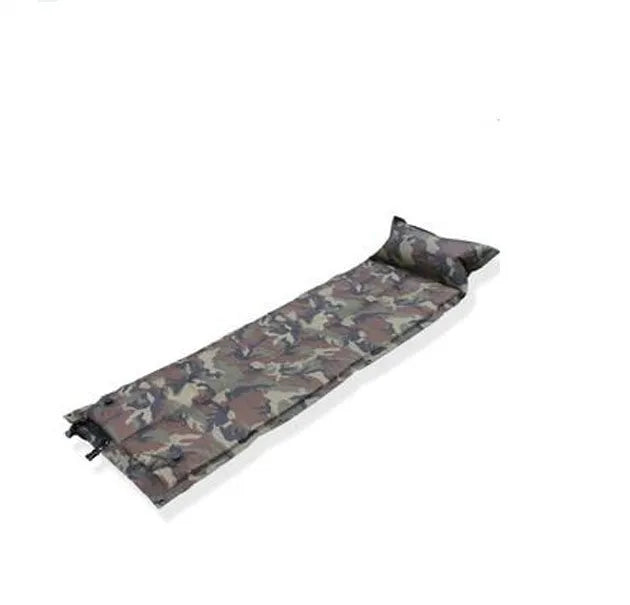 Camo auto inflatable cushion with pillow for camping in digital camo pattern