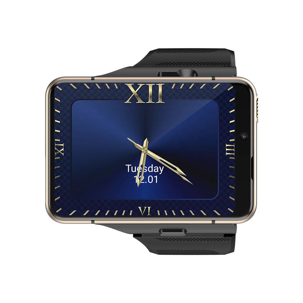 4G Android smartwatch S999 with large screen, silicone wristband, black gold or silver colour