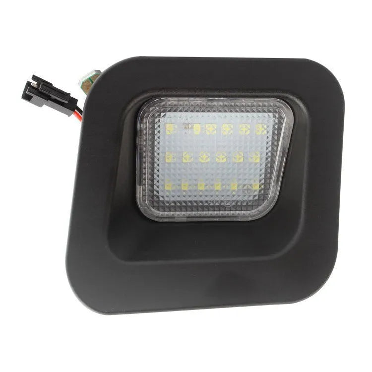 Dodge Ram license plate light, 12V 5W, white 7000K, PC lens, Black Blackened or Transparent options