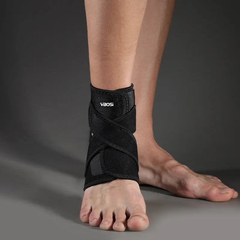 Black SBR ankle support brace for taekwondo and mountaineering, single pack, adult average size