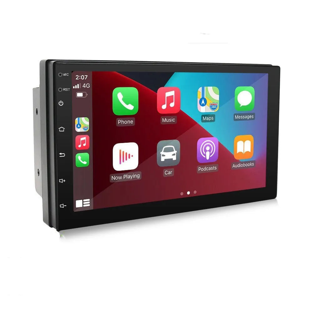 Universal black car MP5 player with 7-inch touchscreen for GPS navigation and radio