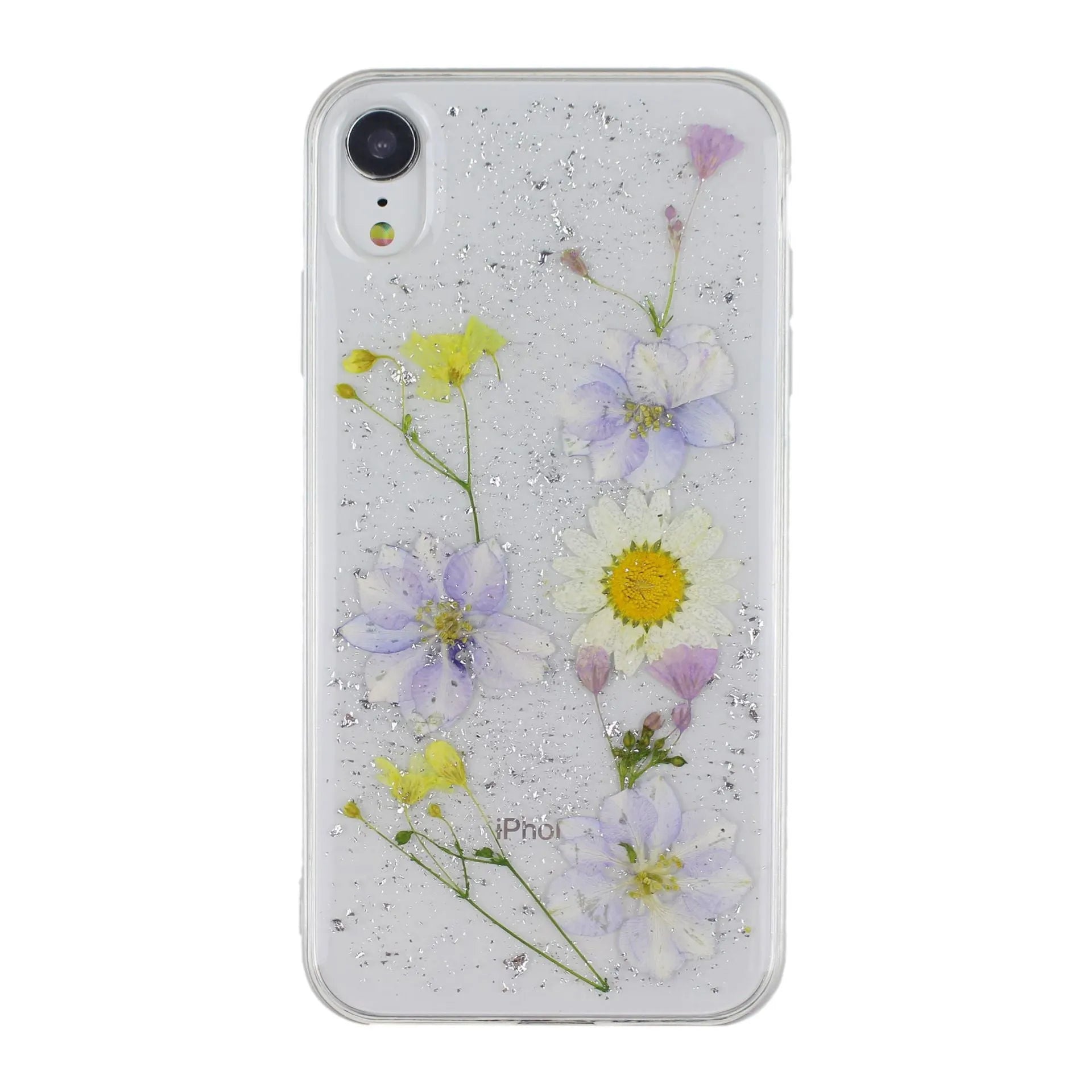 Blu-ray tempered glass phone case with butterfly flower design for iPhone 11 Pro Max XR in black pink colour