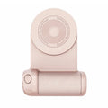 Black magnetic camera bracket with rotatable phone holder and PU leather grip