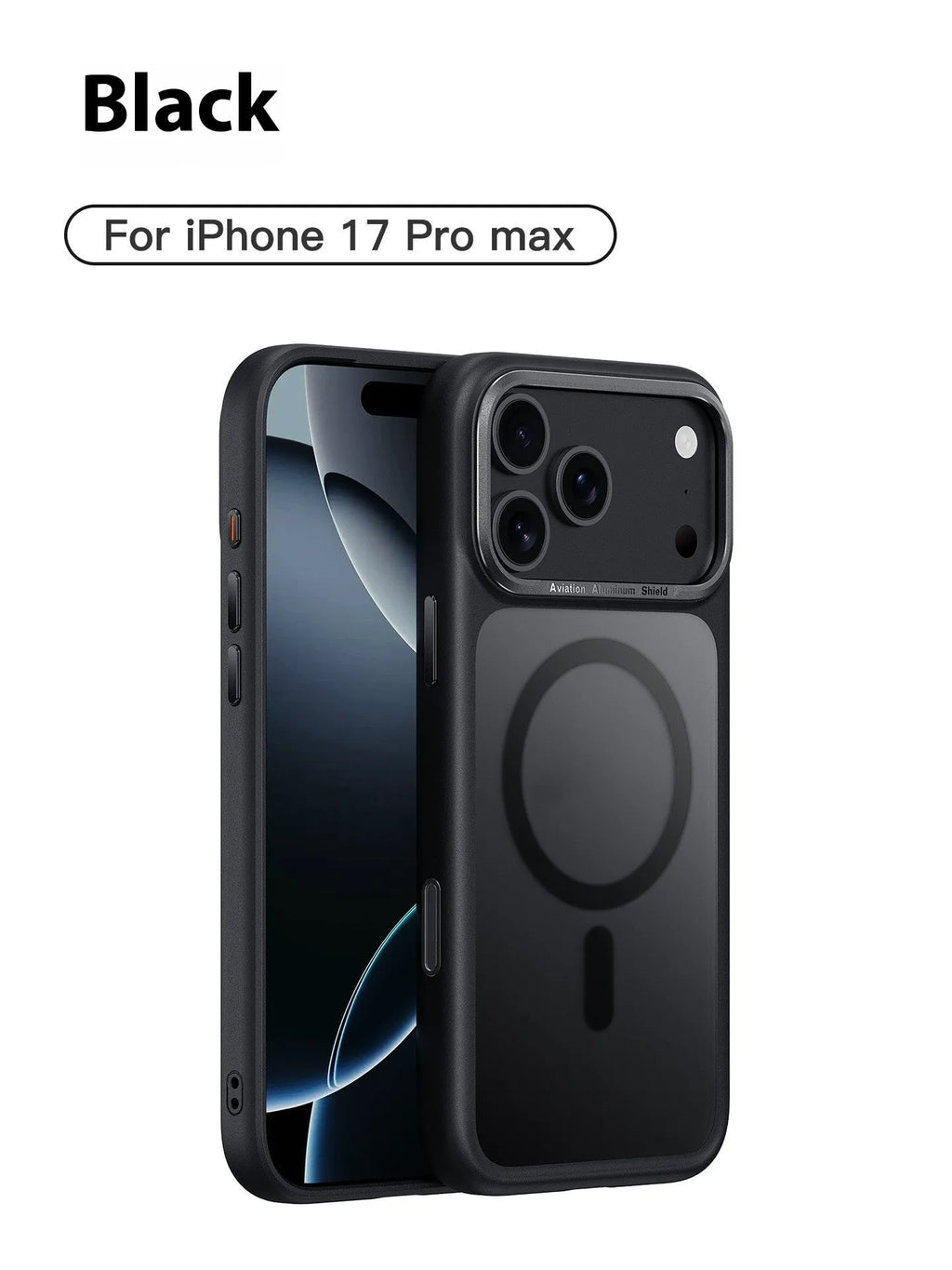 Frosted magnetic button protective case for iPhone 17 in multiple colour options