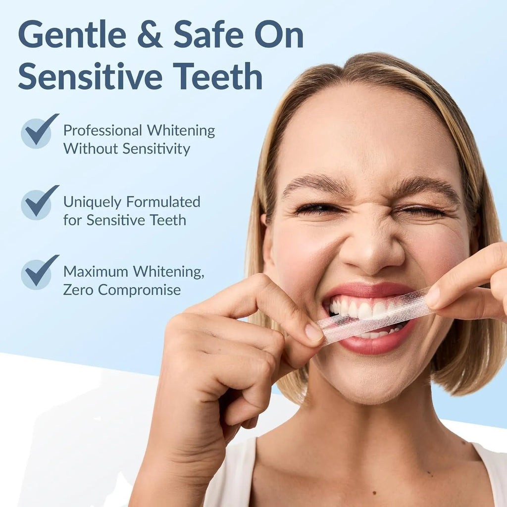 Teeth whitening strips convenient easy home kit for stain removal enamel safe 14 pairs