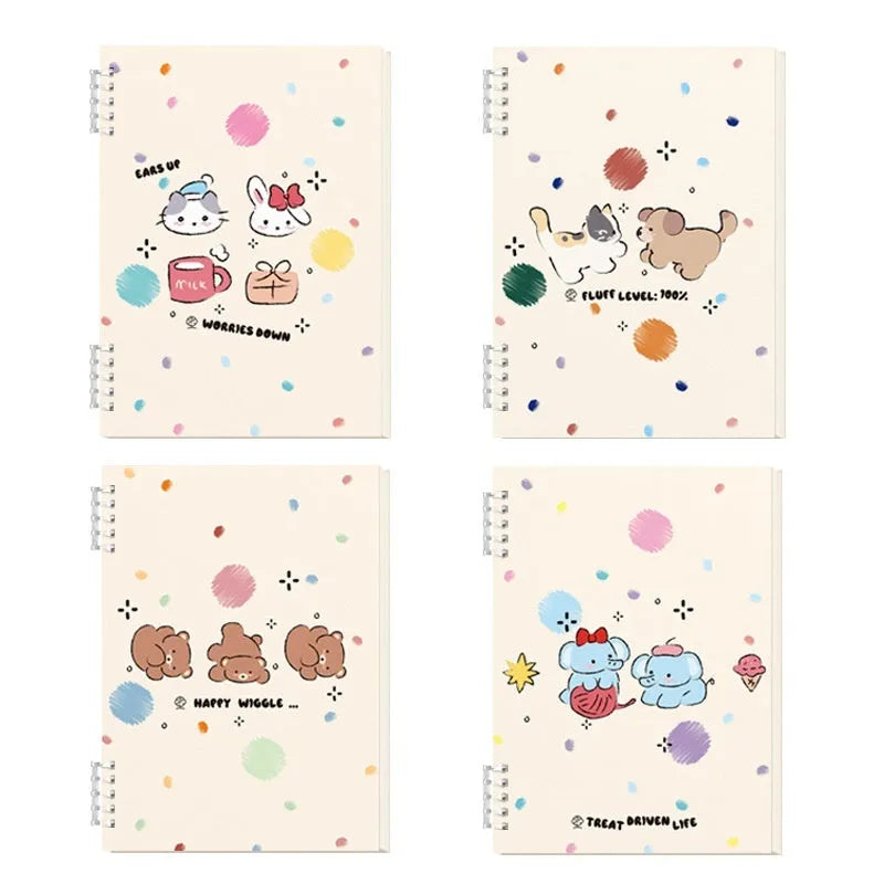 A5 thickened loose-leaf notebook with detachable coil and cute cover, 60 sheets, student stationery