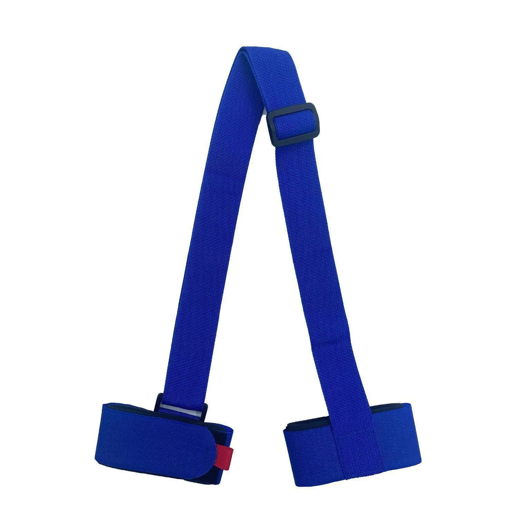 Fixed sewing skiing bandage strap with hook and loop closure in black, blue, pink, or red.