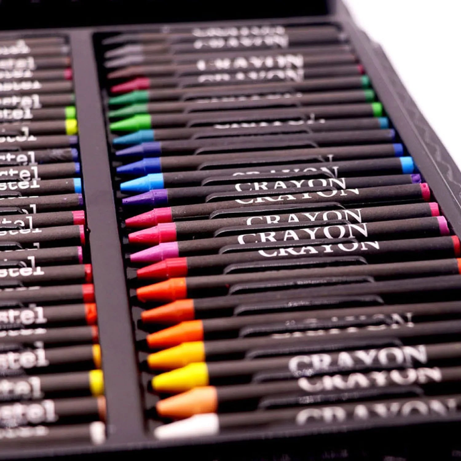 168 piece watercolour pen set in a plastic case, black and pink options, art supplies for school and home