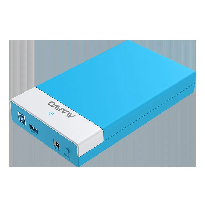 3.5 inch USB SATA hard disk enclosure with slide cover in black and silver colour