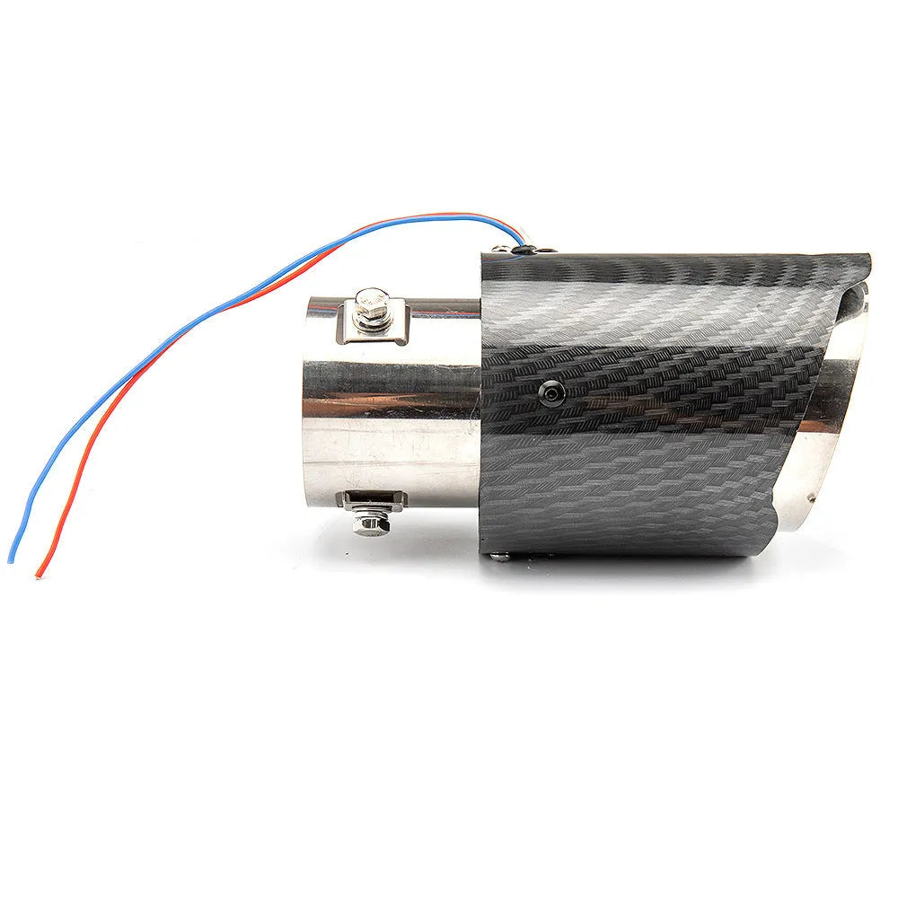 Modified car exhaust pipe with red LED light in crimping style for vehicle customisation