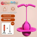 Plastic bouncing ball with handle or cordless options in blue, pink, or purple, for ages 7-14