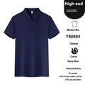 Men's short sleeve polo T-shirt in cotton spandex fabric, shown in multiple colour options.