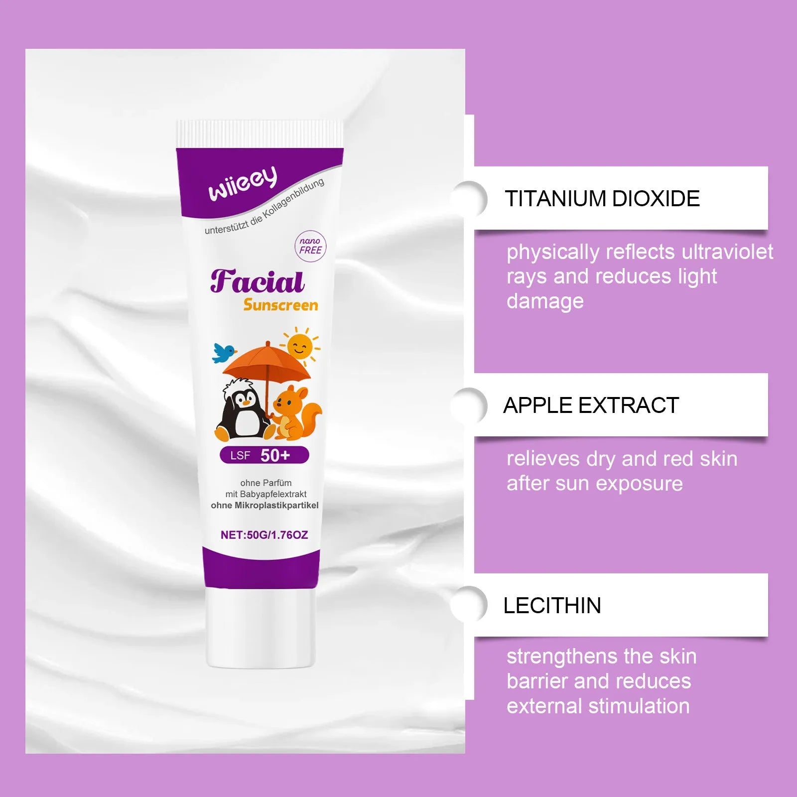 50g tube of summer outdoor daily convenience protective sunscreen cream