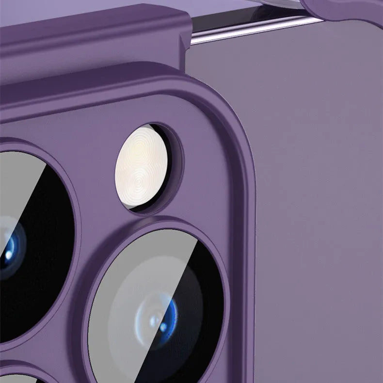 TPU mobile phone case with glass lens film for iPhone protection in four colour options