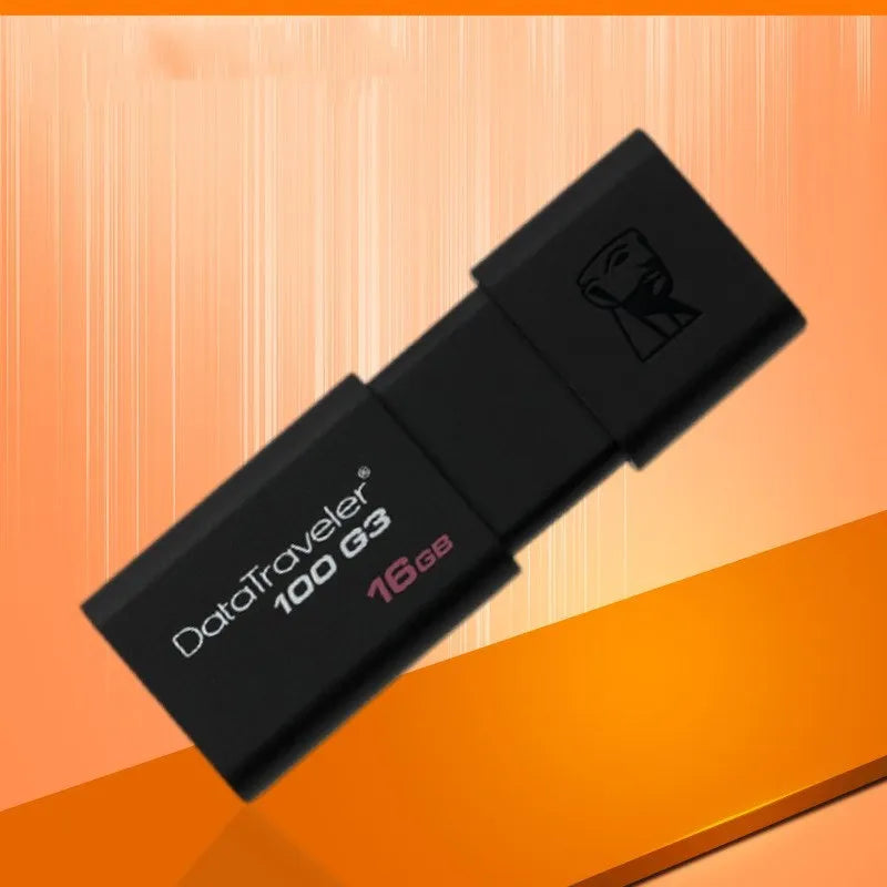 Black USB flash drive with sliding cover and ABS casing for mobile and computer dual-use