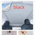 Silicone electrostatic adsorption vehicle sunshade with plaid pattern in black colour