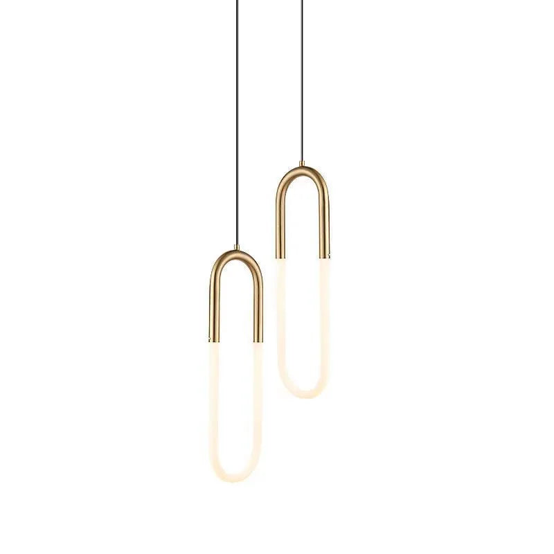 Nordic minimalist U-shaped bedside chandelier light with a compact 200mm size.