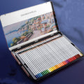 Water-soluble oil-based colour pencil set in tin box, 36 48 72 colours, for wet and dry drawing