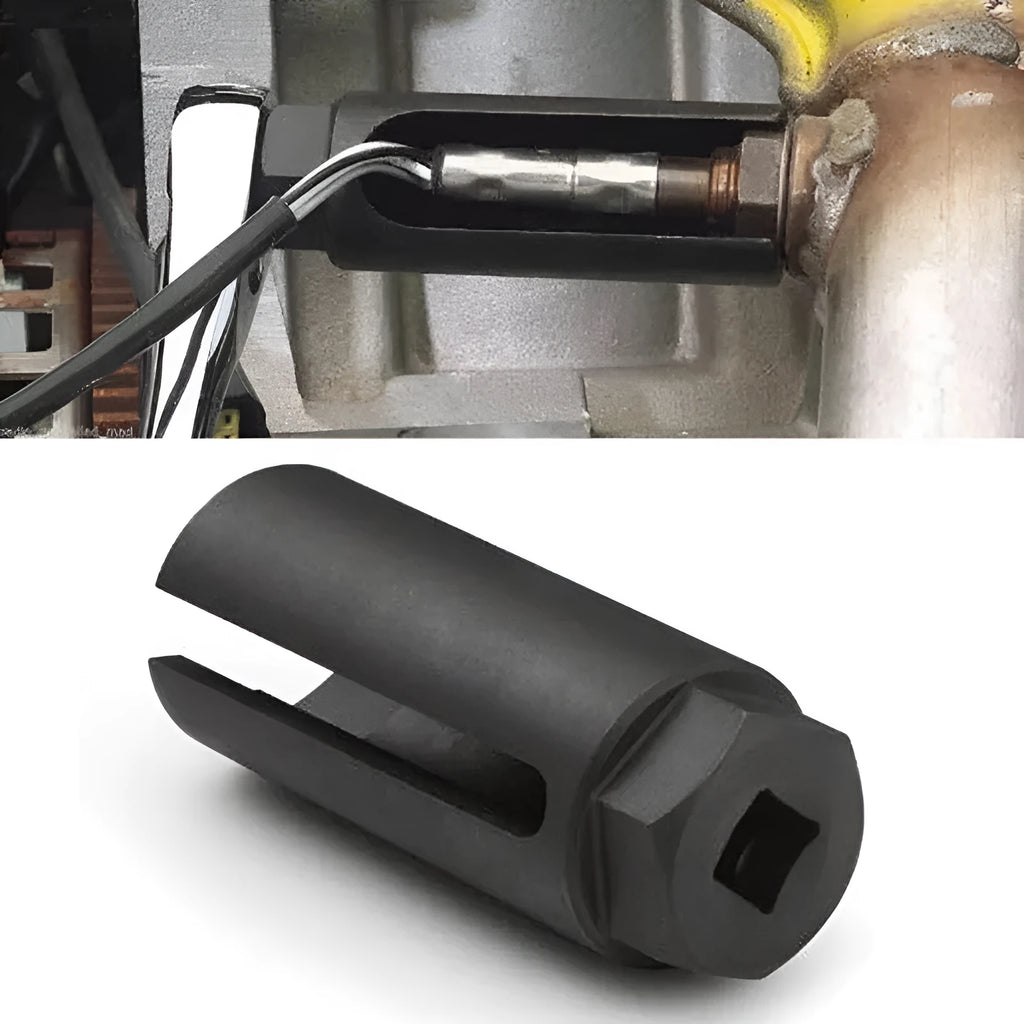Black chromium vanadium steel oxygen sensor sleeve with 22mm diameter for automotive use
