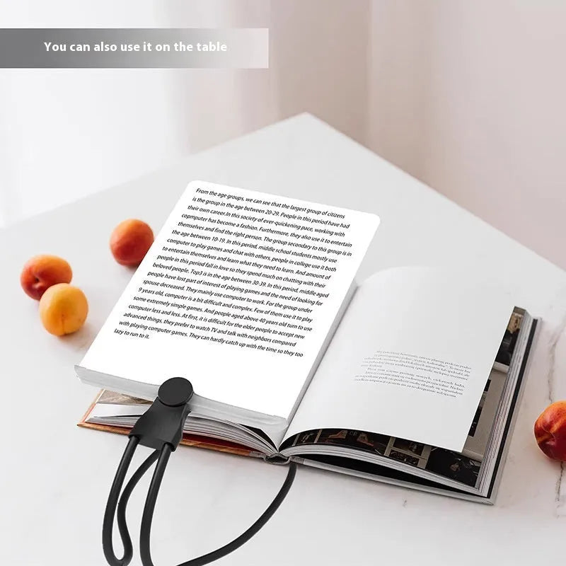 Black large screen magnifying glass with 5x magnification, 240x170mm acrylic lens and flexible silicone hose stand.