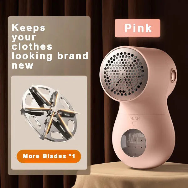 White electric lint remover with digital display and USB charging port