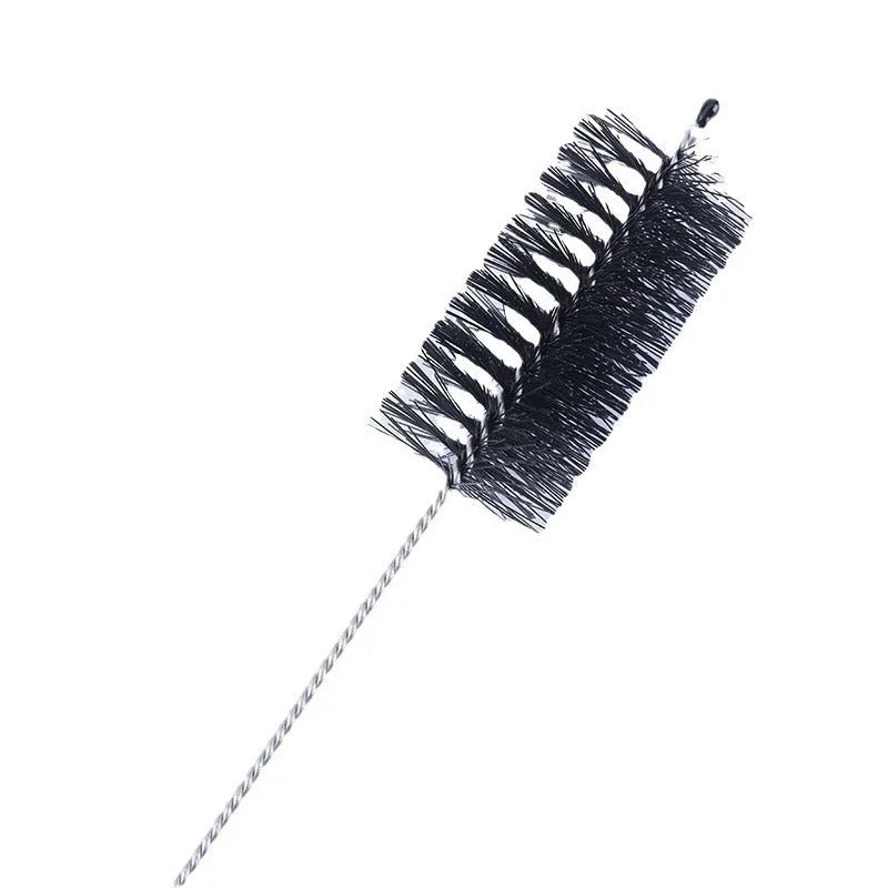 Nylon cleaning brush set with stainless steel handles for straws and bottles in multiple pack sizes